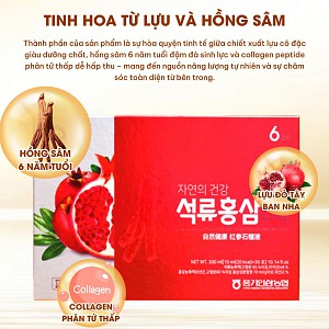 Nước lựu hồng sâm Collagen – Bí quyết vàng giúp làn da rạng rỡ